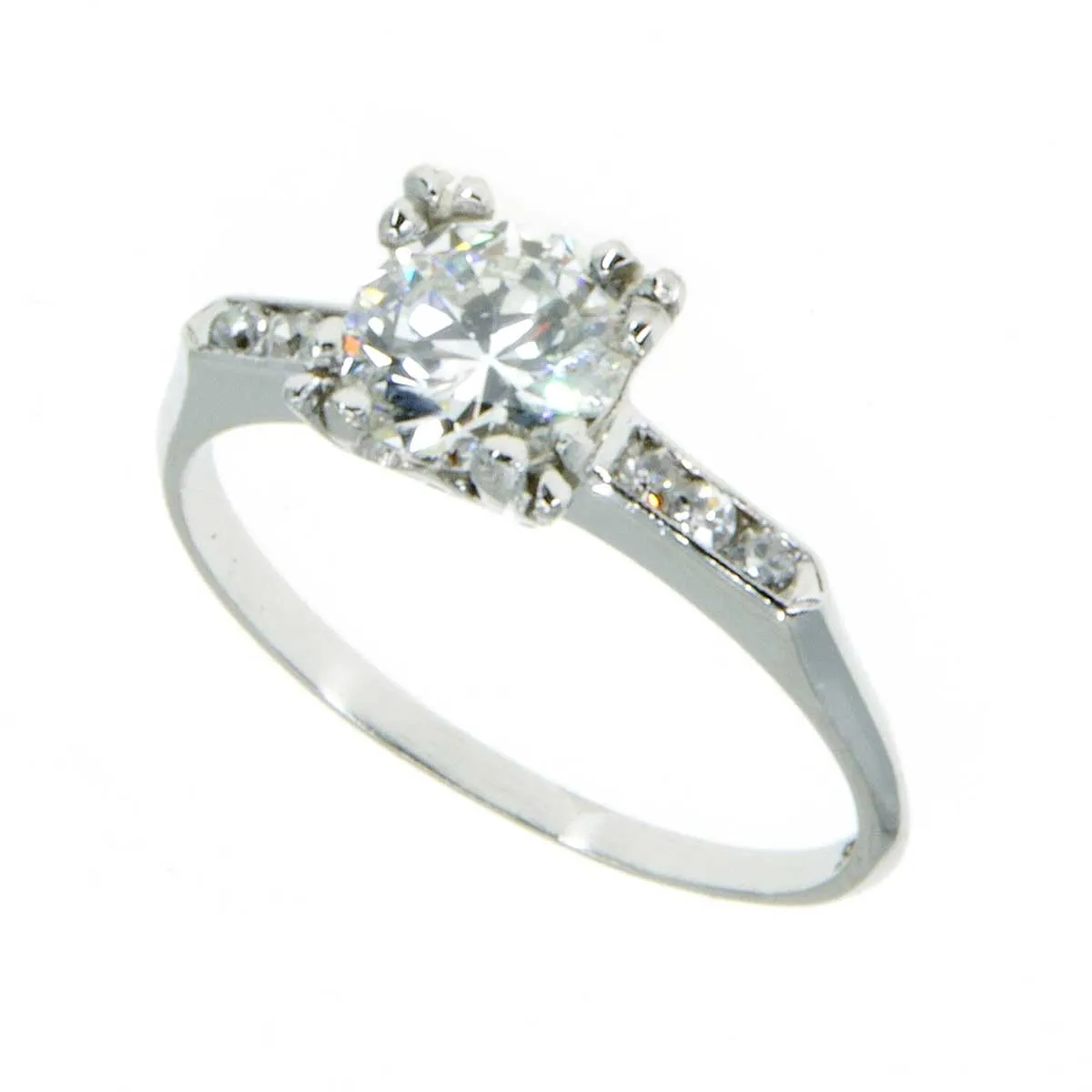 Art Deco Platinum Diamond Engagement Ring