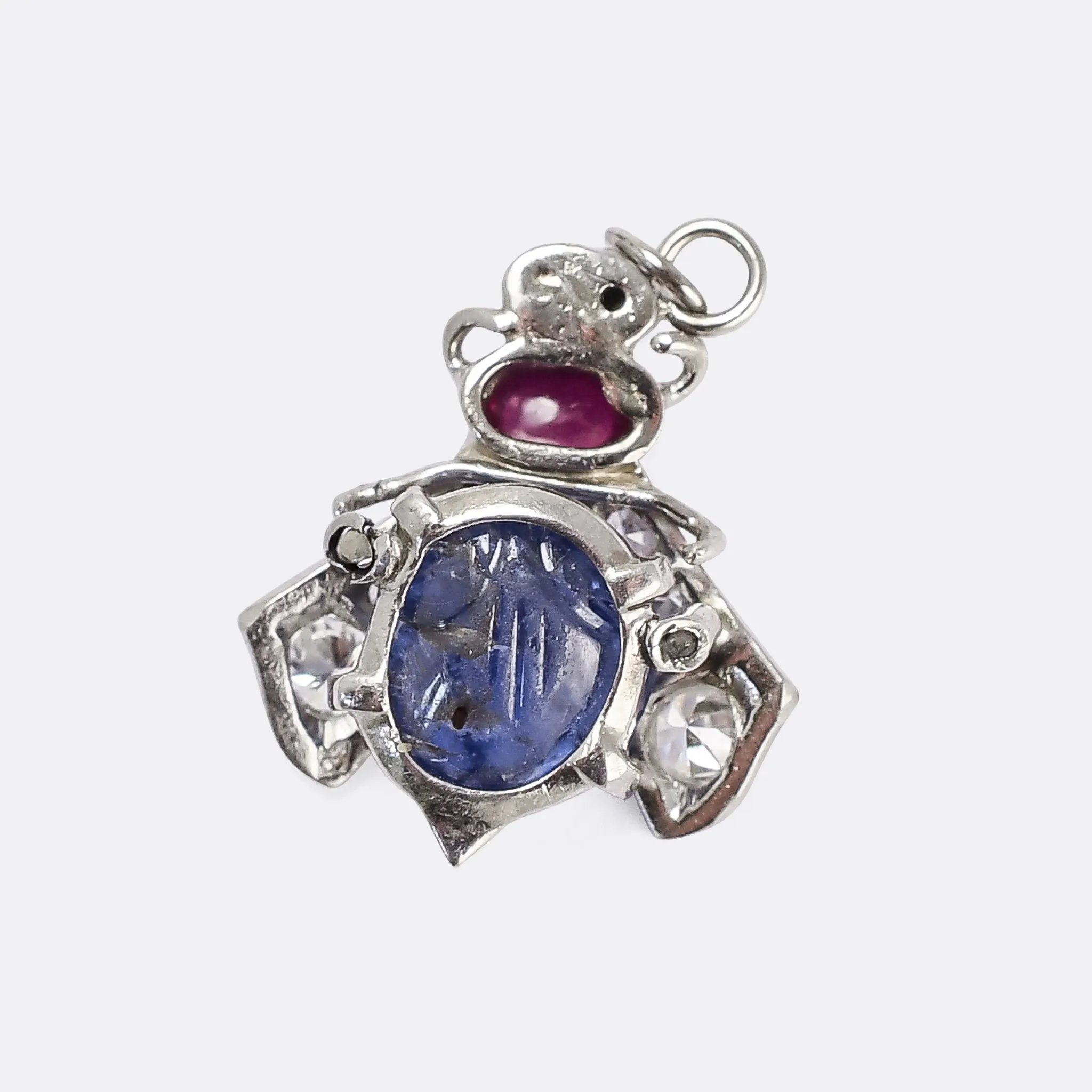 Art Deco Platinum Gemset Bug Charm