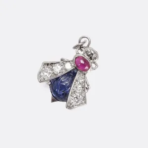 Art Deco Platinum Gemset Bug Charm