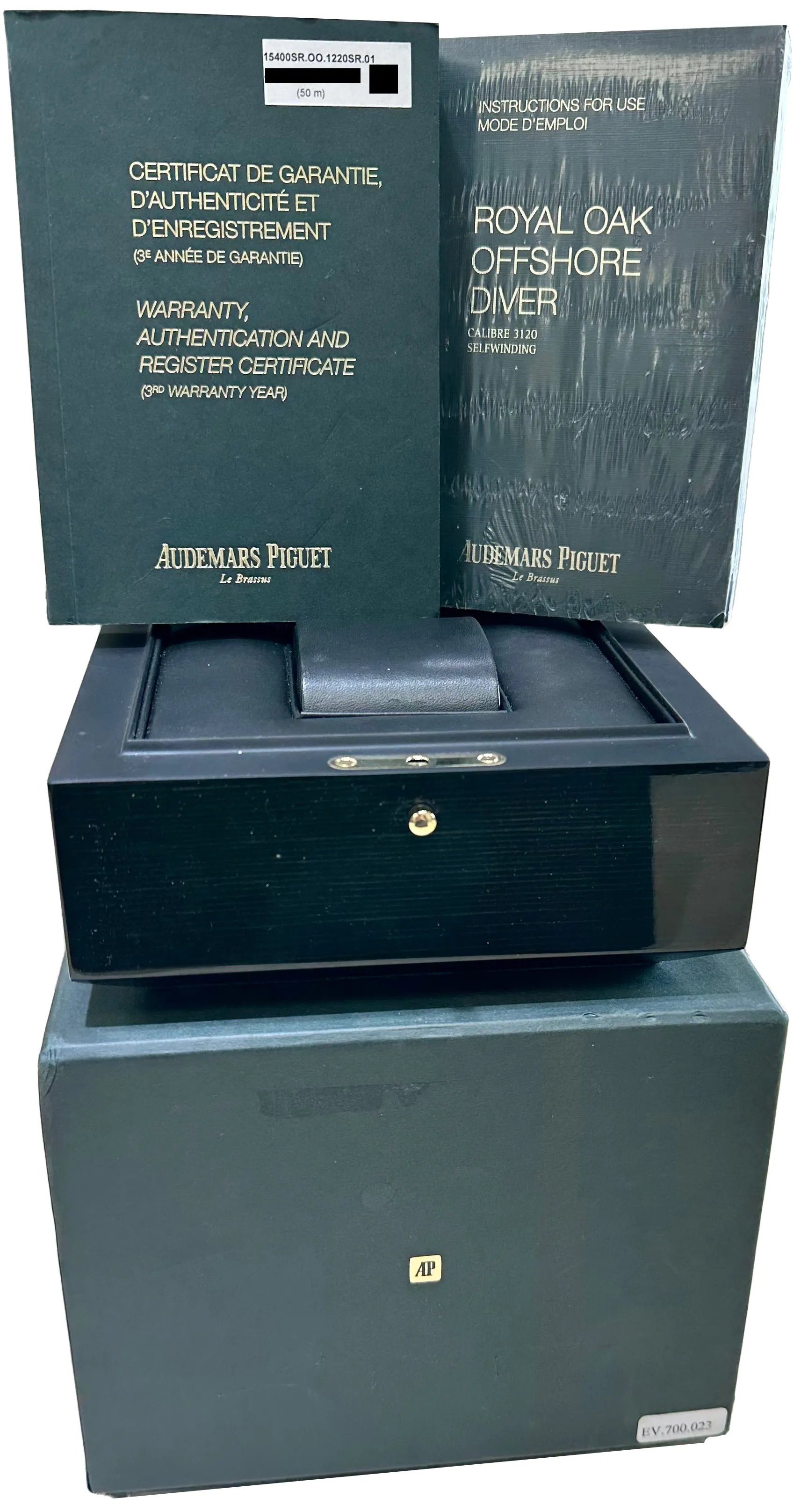 Audemars Piguet Royal Oak Papers 41mm Stainless 18K Rose Gold White 15400SR B P
