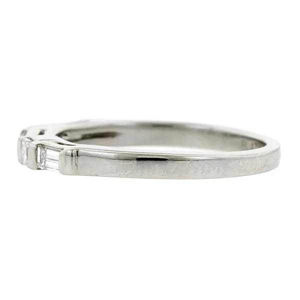 Baguette & Square Diamond Wedding Band