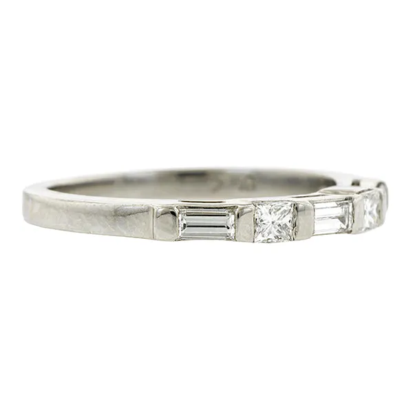 Baguette & Square Diamond Wedding Band