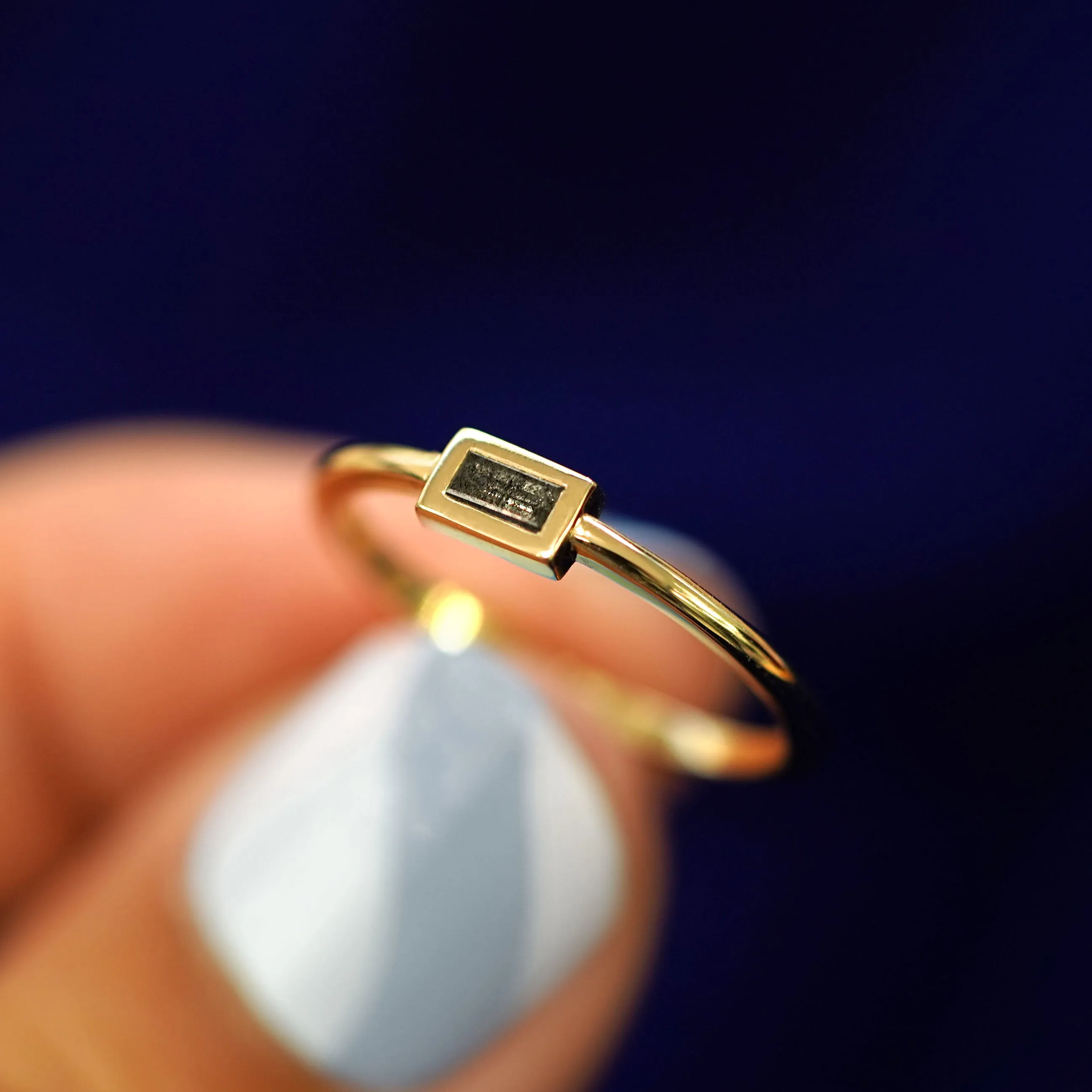 Baguette Salt and Pepper Diamond Ring