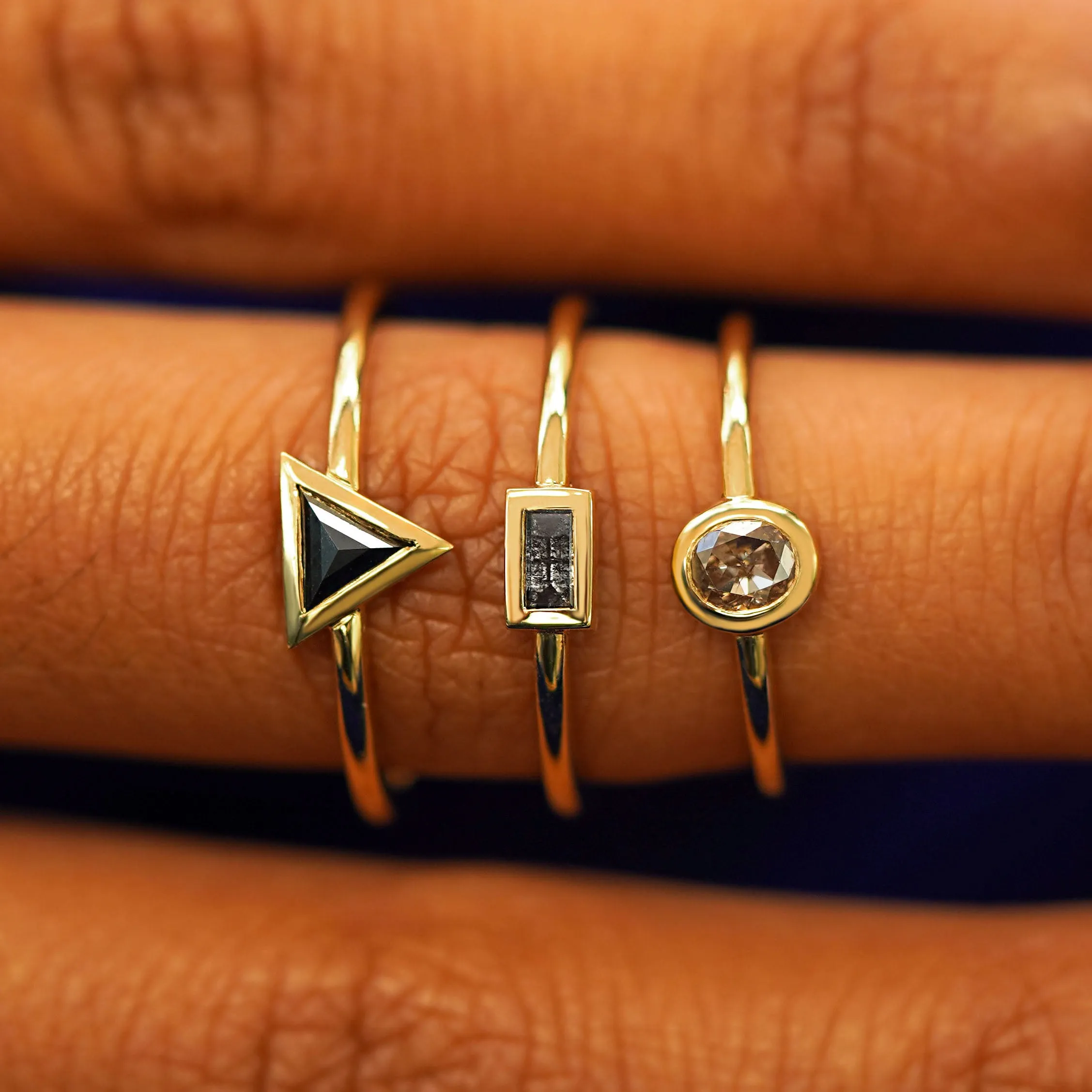 Baguette Salt and Pepper Diamond Ring