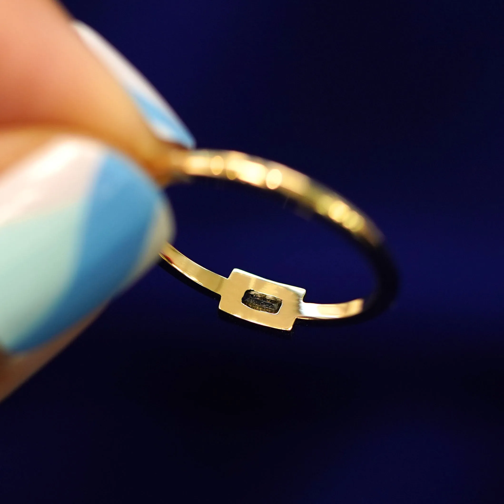 Baguette Salt and Pepper Diamond Ring