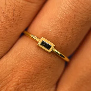 Baguette Salt and Pepper Diamond Ring