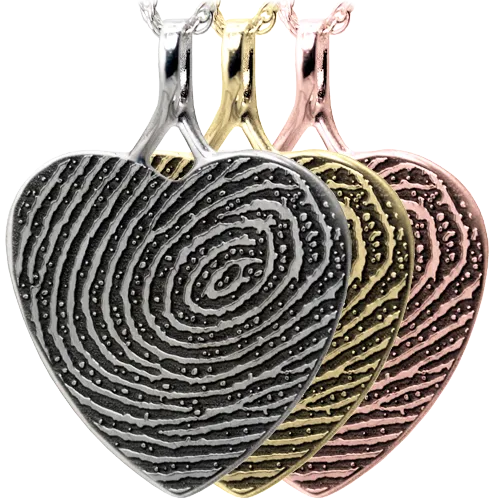 B&B Heart Fingerprint Pendant