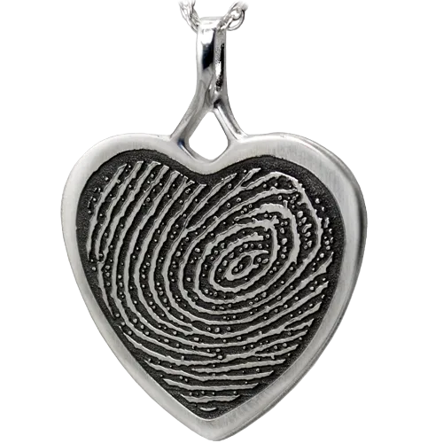 B&B Heart Fingerprint Pendant