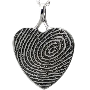 B&B Heart Fingerprint Pendant