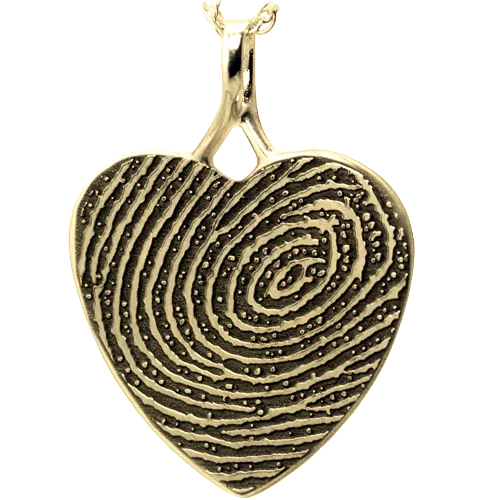 B&B Heart Fingerprint Pendant