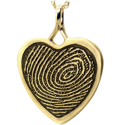 B&B Heart Fingerprint Pendant