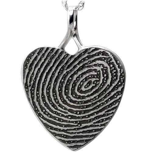 B&B Heart Fingerprint Pendant