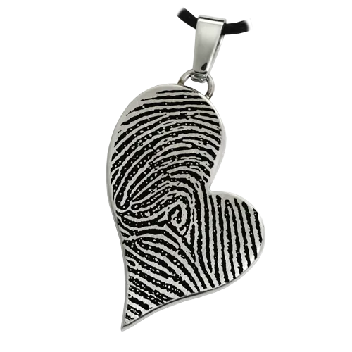 B&B Teardrop Heart Fingerprint Pendant