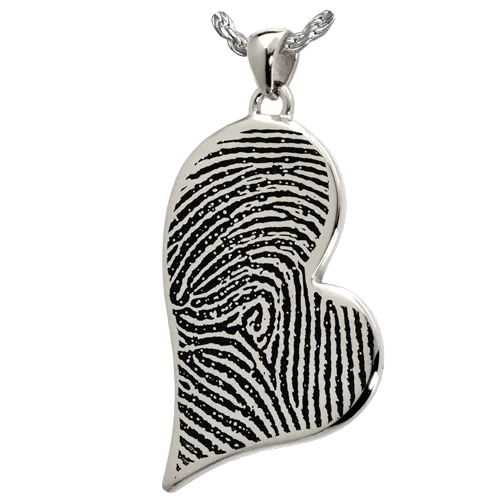 B&B Teardrop Heart Fingerprint Pendant