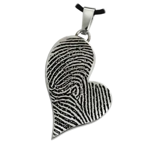B&B Teardrop Heart Fingerprint Pendant