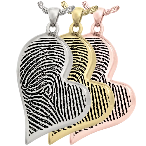 B&B Teardrop Heart Fingerprint Pendant