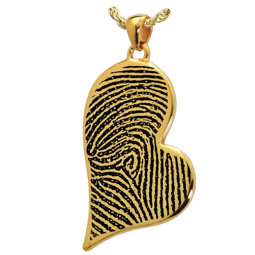 B&B Teardrop Heart Fingerprint Pendant