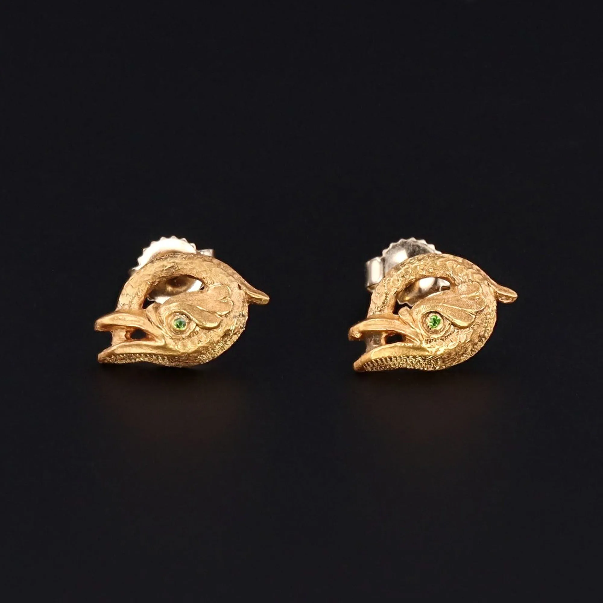 Basilisk Earrings | 14k Gold & Demantoid Garnet Earrings