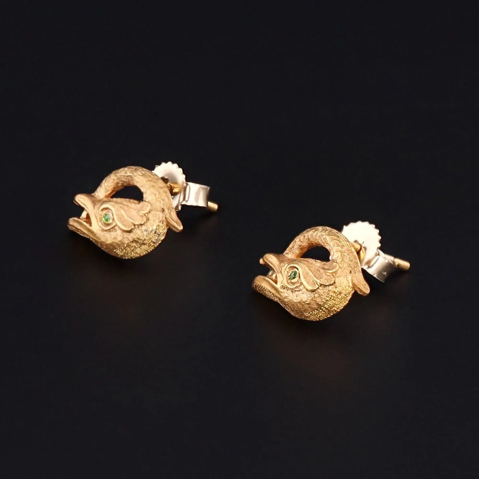 Basilisk Earrings | 14k Gold & Demantoid Garnet Earrings