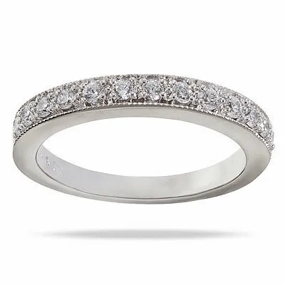 Bead Edge Diamond Wedding Ring