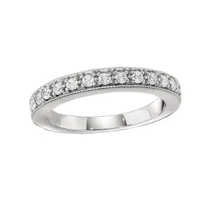 Bead Edge Diamond Wedding Ring