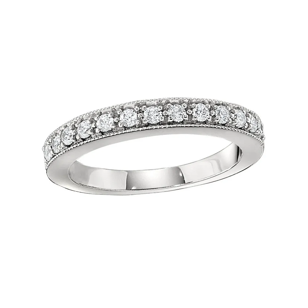 Bead Edge Diamond Wedding Ring