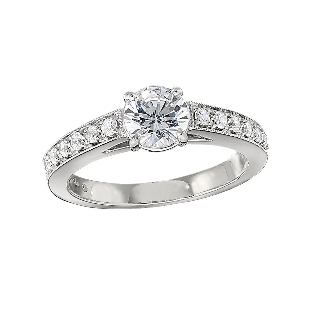 Bead Edge Diamond Wedding Ring