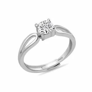 Beauty Of Minimal Sterling Silver Solitaire Ring