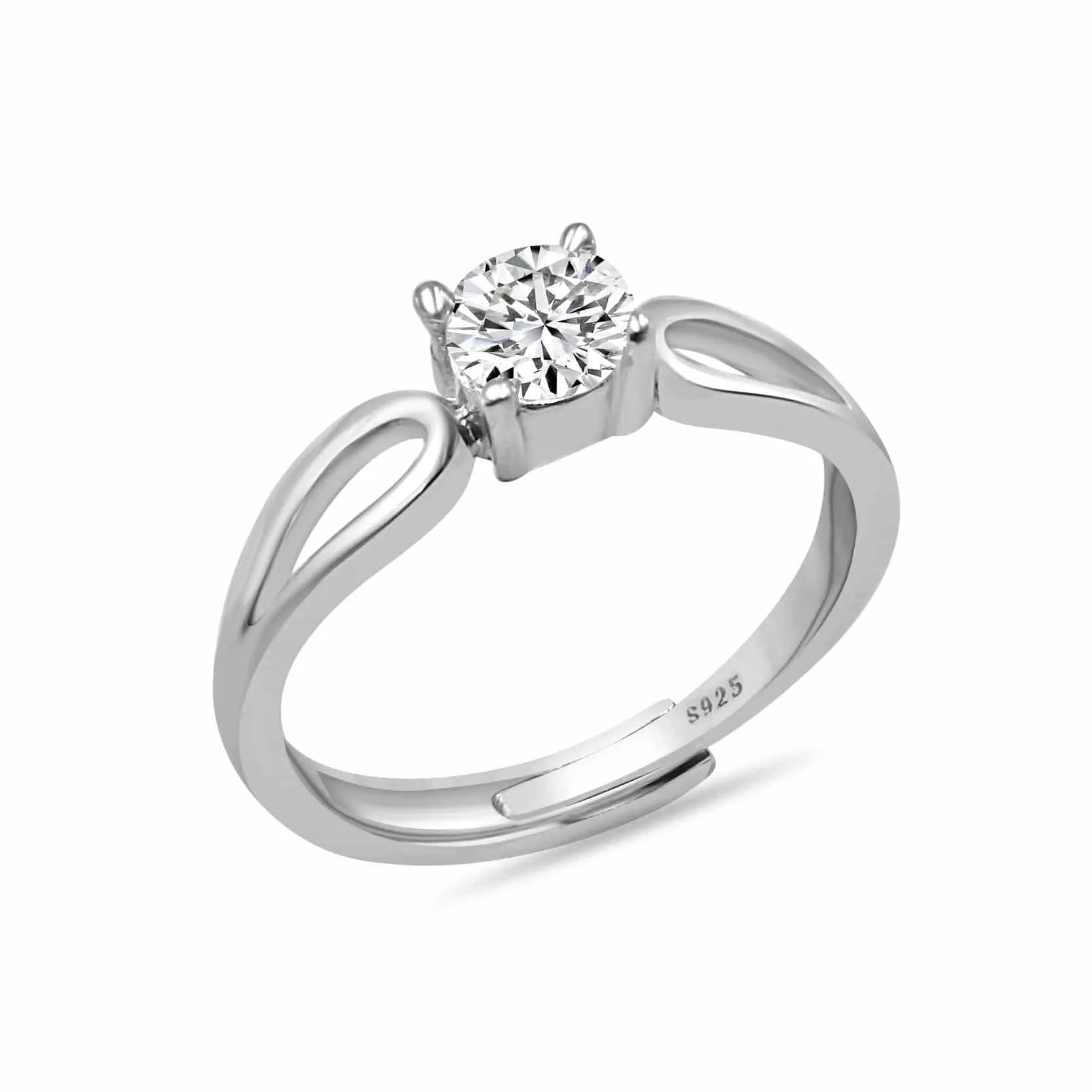 Beauty Of Minimal Sterling Silver Solitaire Ring