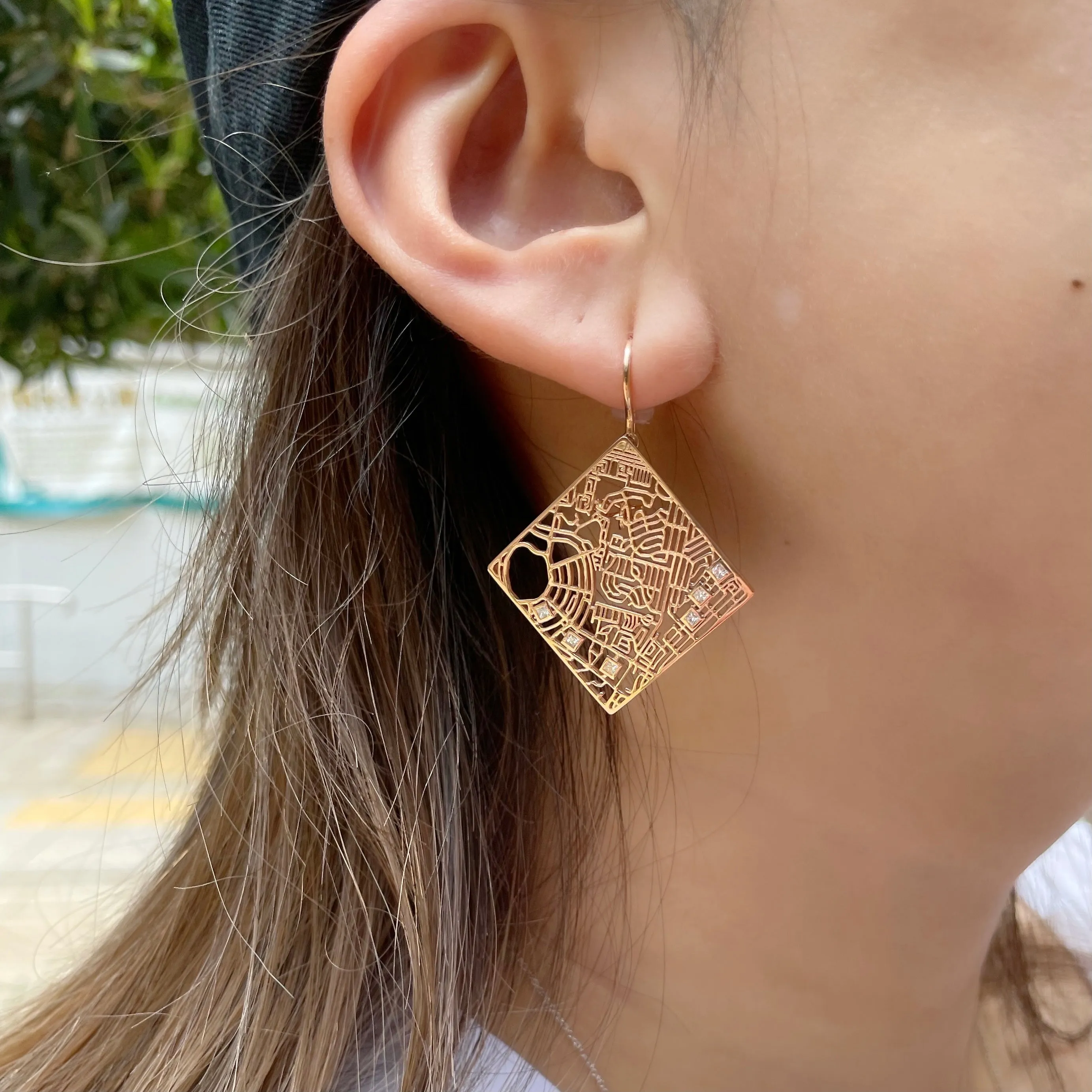 Bespoke Map Earrings