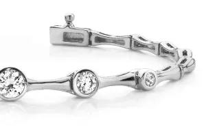 Bezel Set Diamond Column Diamond Bracelet with 1.50 ct.(finished)