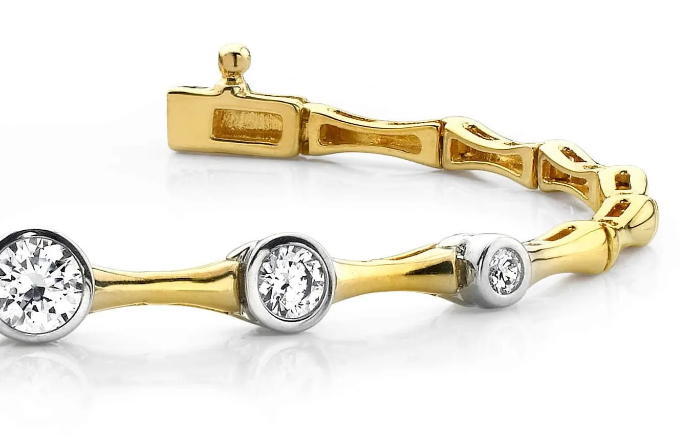 Bezel Set Diamond Column Diamond Bracelet with 1.50 ct.(finished)