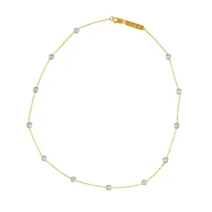 Bezel Set Diamond Necklace