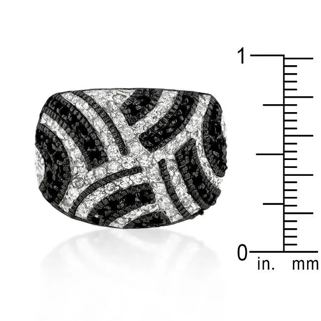 Black And White Cocktail Ring