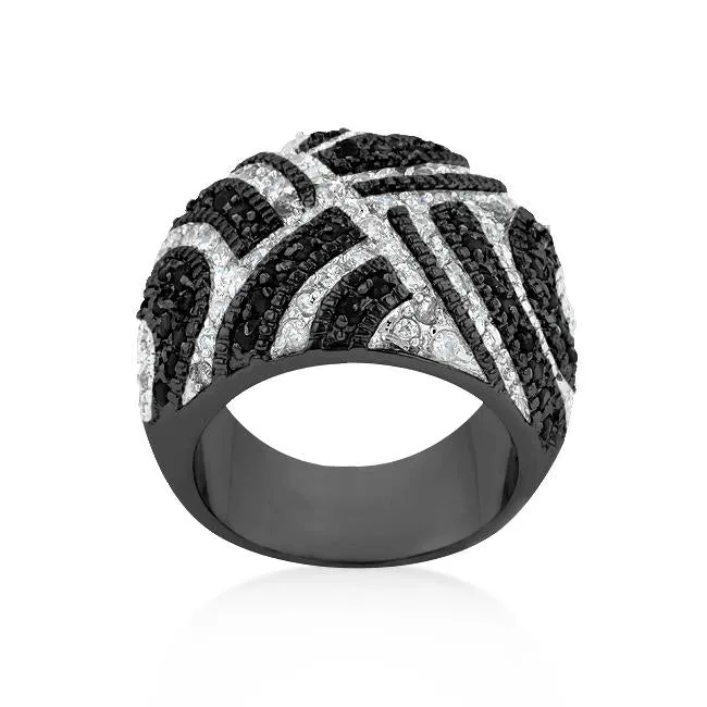 Black And White Cocktail Ring