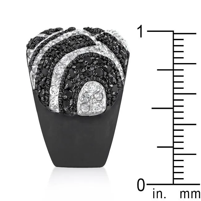 Black And White Cocktail Ring