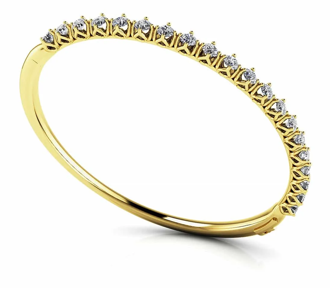 Blossoming Florals Lab-Grown Diamond Bangle with 1.44 ct.(finished) 2.5mm