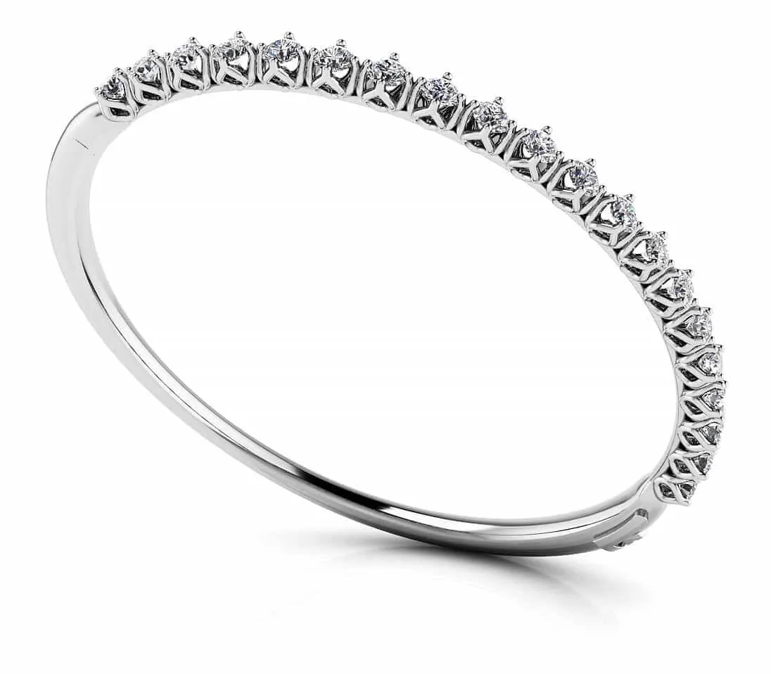 Blossoming Florals Lab-Grown Diamond Bangle with 1.44 ct.(finished) 2.5mm