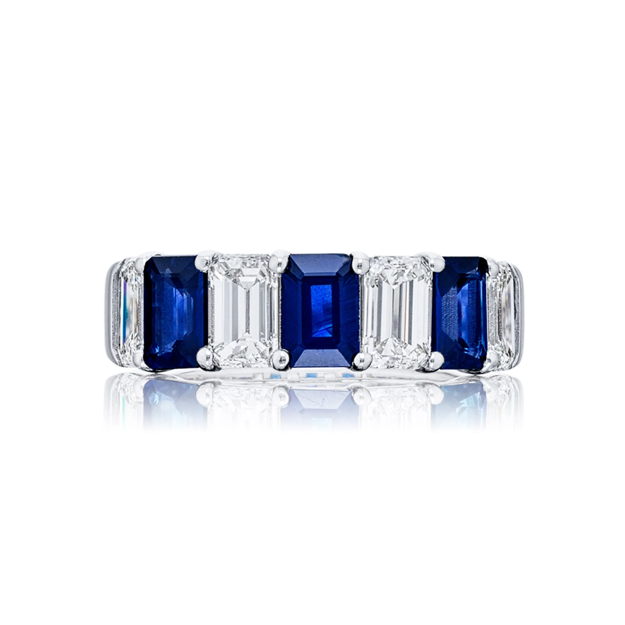 Blue Sapphire & Diamond Band