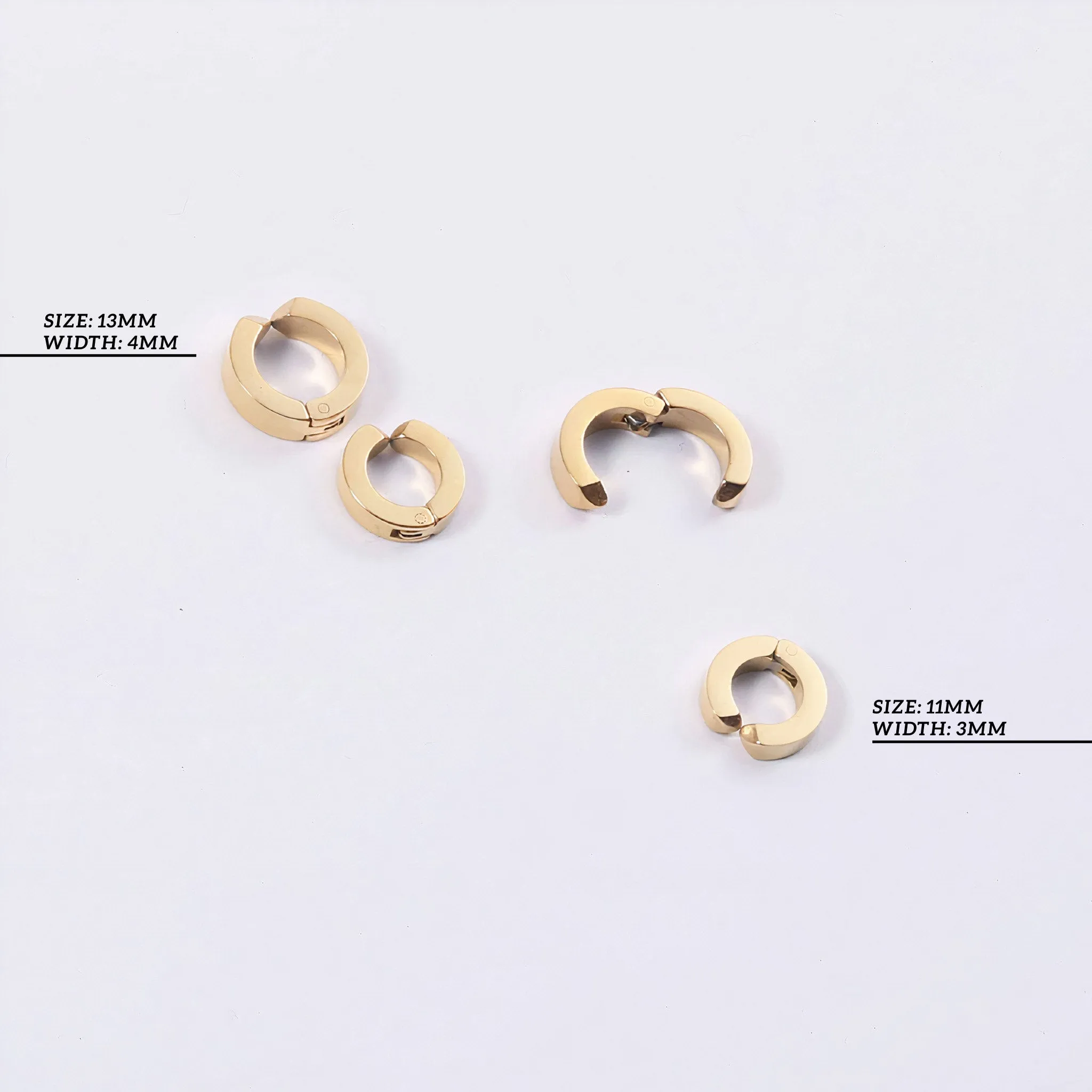 BOLD HUGGIE HOOP EARRINGS