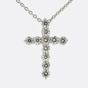 Boodles 2.80 Carat Diamond Cross Pendant Necklace