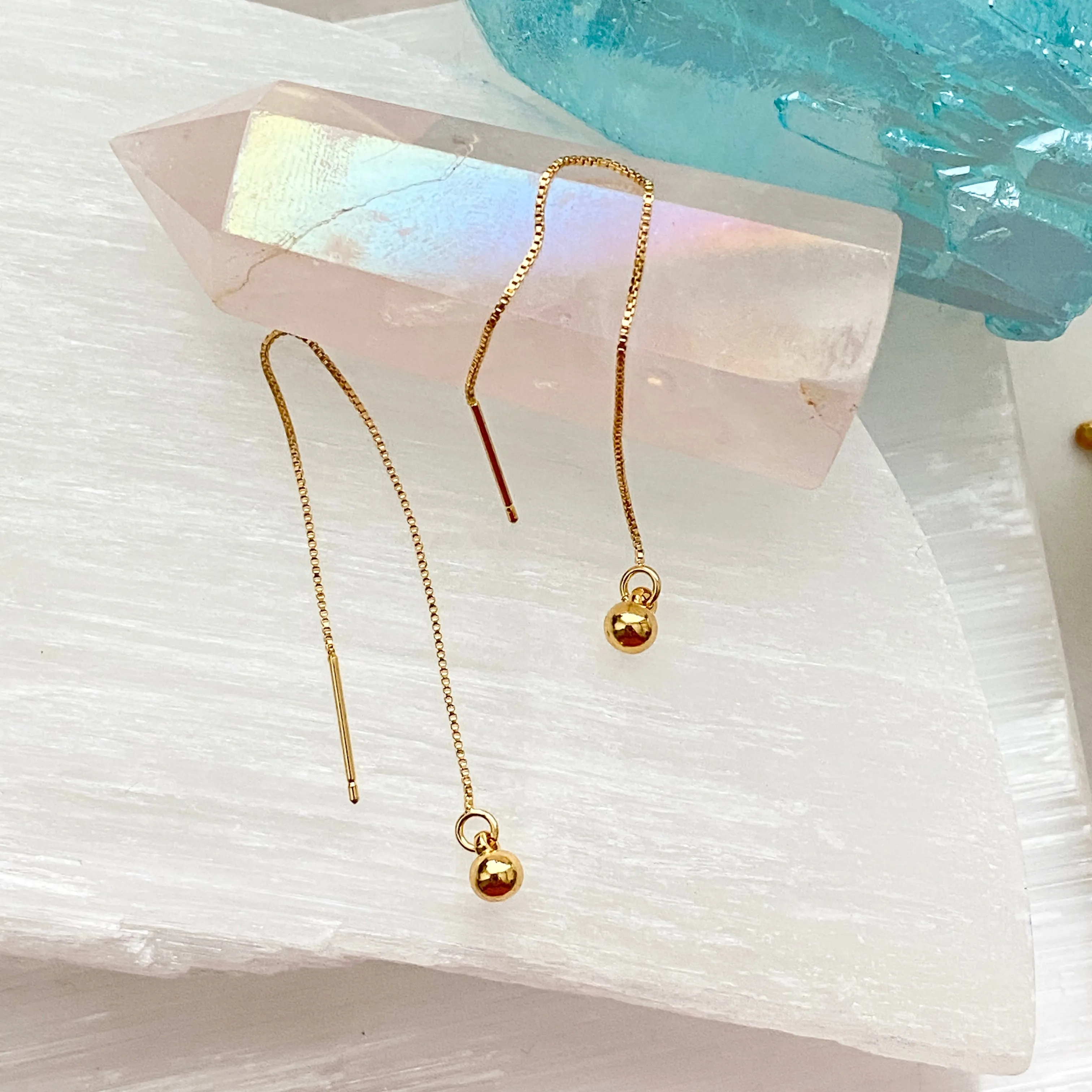 Box Chain Threader Earrings