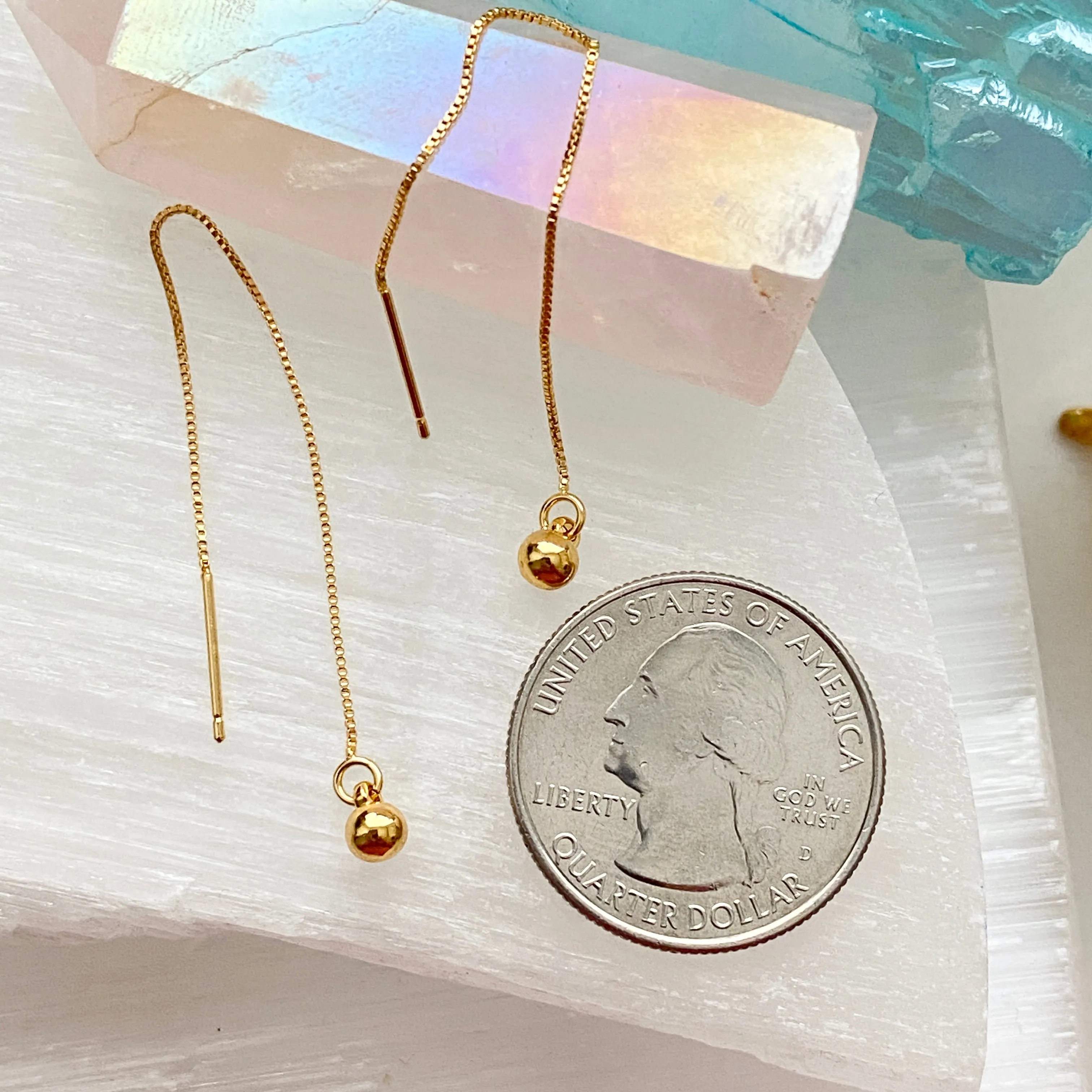 Box Chain Threader Earrings
