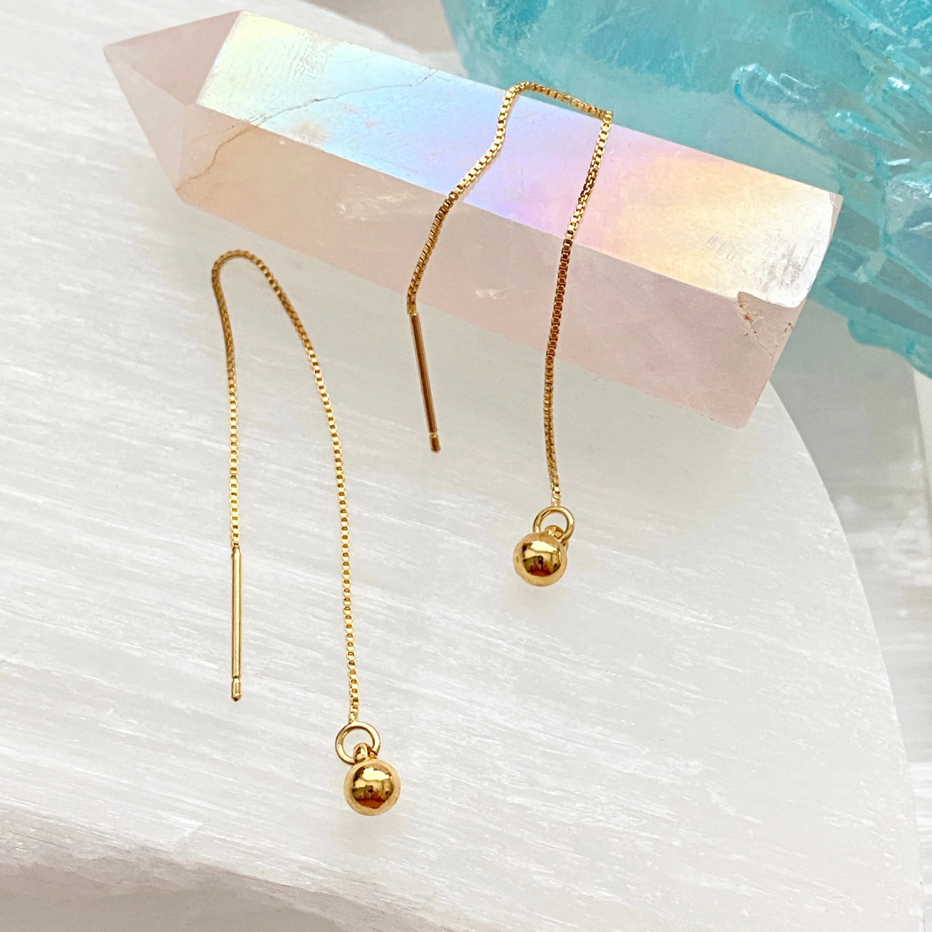 Box Chain Threader Earrings