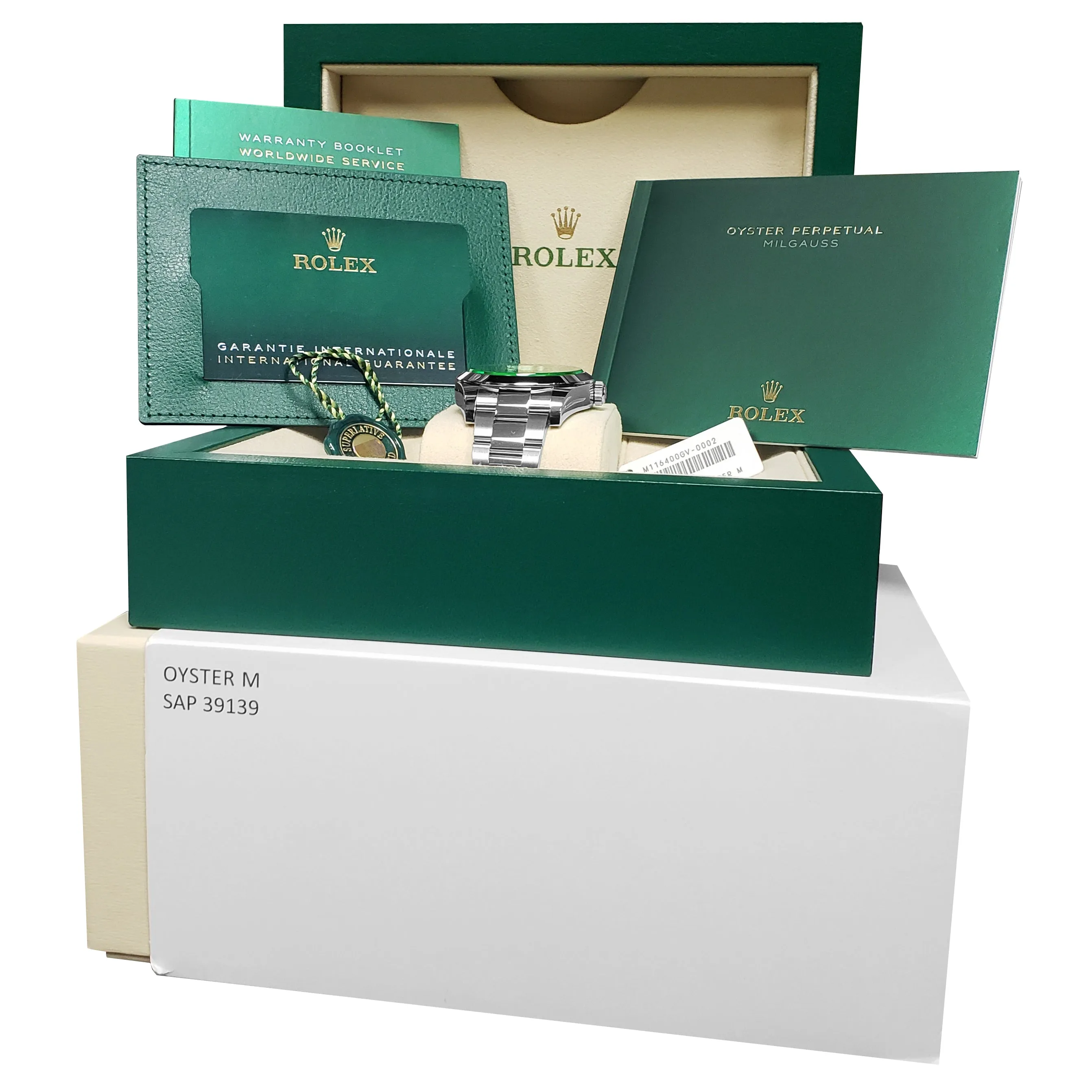 BRAND NEW JULY 2021 Rolex Milgauss Z-Blue Green Stainless Steel Watch 116400 GV