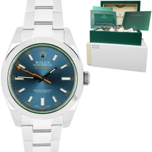BRAND NEW JULY 2021 Rolex Milgauss Z-Blue Green Stainless Steel Watch 116400 GV