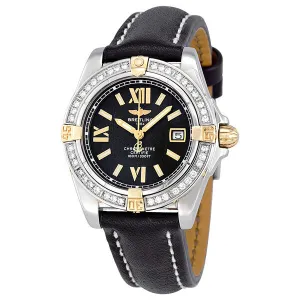 Breitling Cockpit Lady Diamond Black Dial Black Leather Watch B7135653-B910BKLT