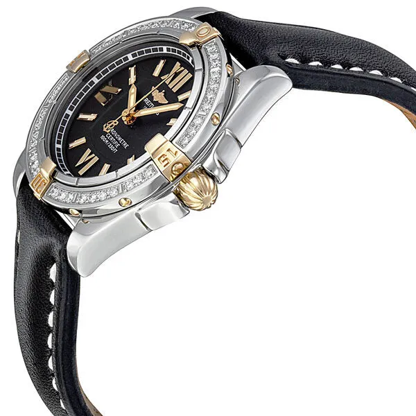 Breitling Cockpit Lady Diamond Black Dial Black Leather Watch B7135653-B910BKLT