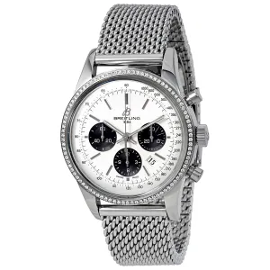 Breitling Transocean Chronograph Silver Dial Men's Watch AB015253-G724SS AB015253-G724-154A