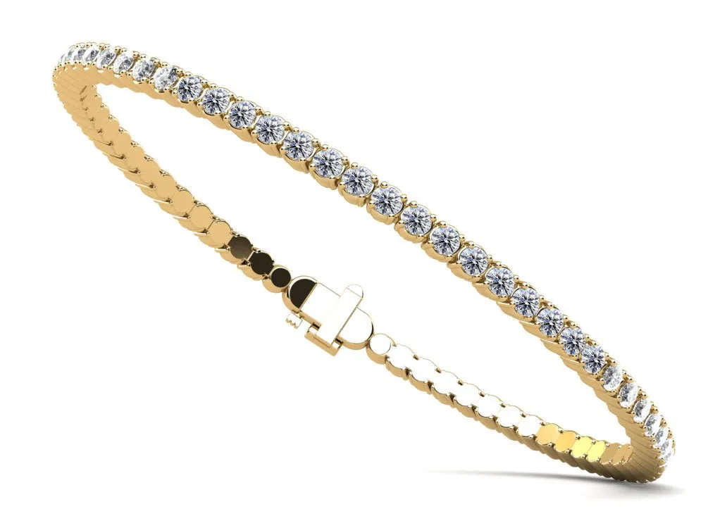 Brilliant Cut Round Flexible Bangle Diamond  with 2.46 ct.(finished) 2.2mm